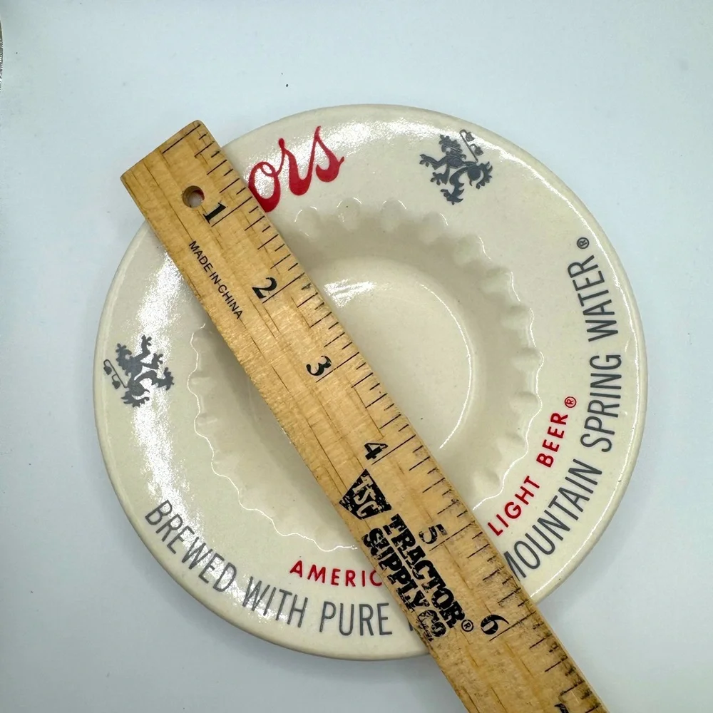 Vintage 1960’s Coors beer ceramic ashtray dish